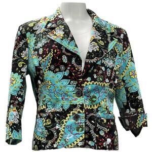 Studio JPR Jacket Women’s Colorful Blazer 3/4 Sleeves Size 12